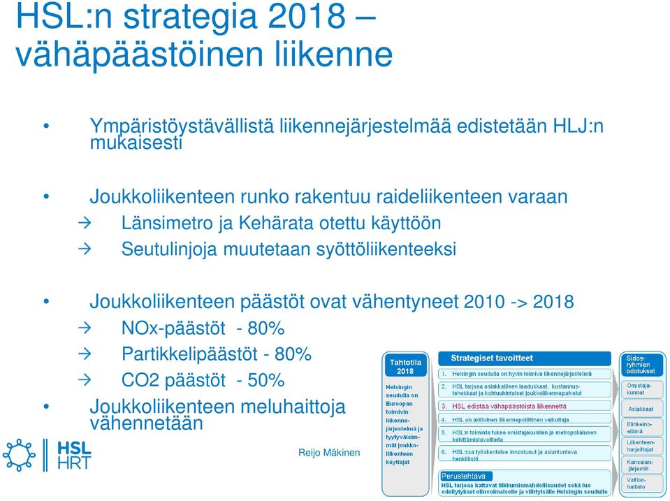 Seutulinjoja muutetaan syöttöliikenteeksi Joukkoliikenteen päästöt ovat vähentyneet 2010 -> 2018