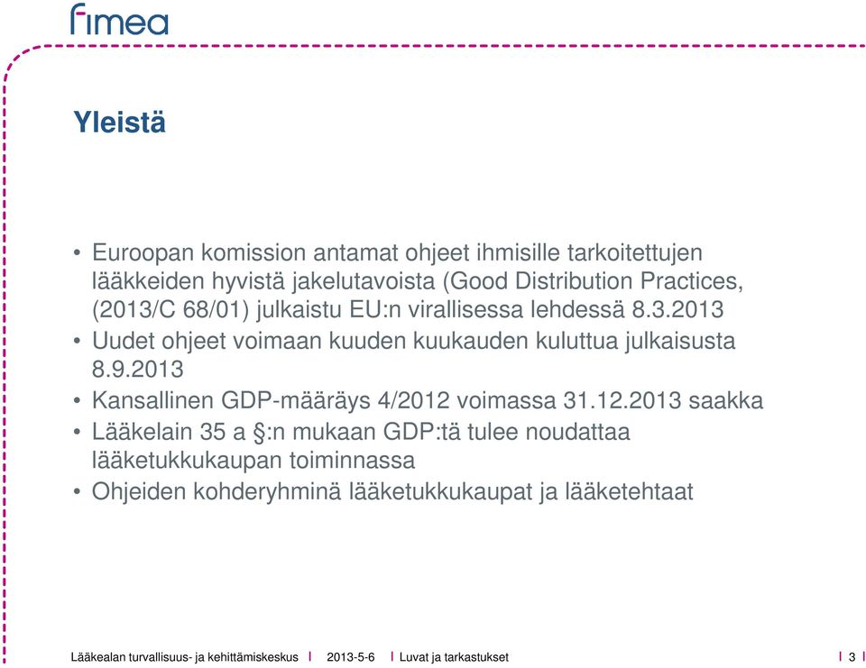 9.2013 Kansallinen GDP-määräys 4/2012 