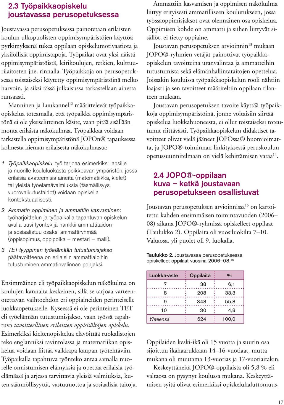 2 Ammatin oppiminen ja ammattiin kasvaminen: työharjoittelun ja työpaikalla tapahtuvan opiskelun avulla uusi työntekijä hankkii ammattitaidon ja sosiaalistuu osaksi ammattiryhmää (oppisopimus,