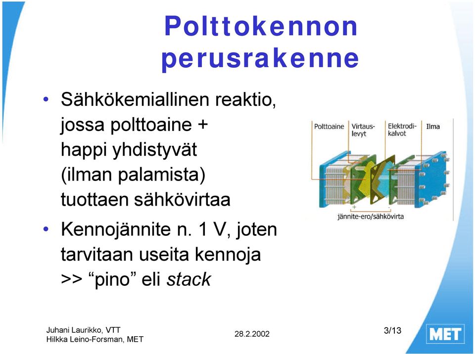 (ilman palamista) tuottaen sähkövirtaa