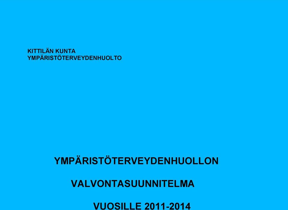 YMPÄRISTÖTERVEYDENHUOLLON