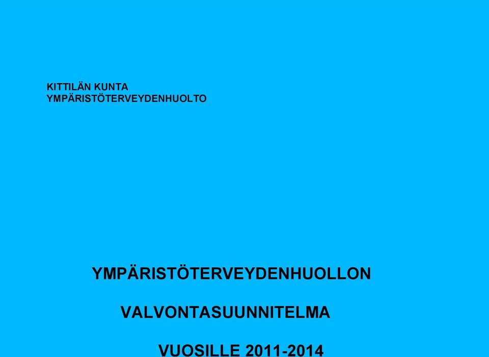 YMPÄRISTÖTERVEYDENHUOLLON