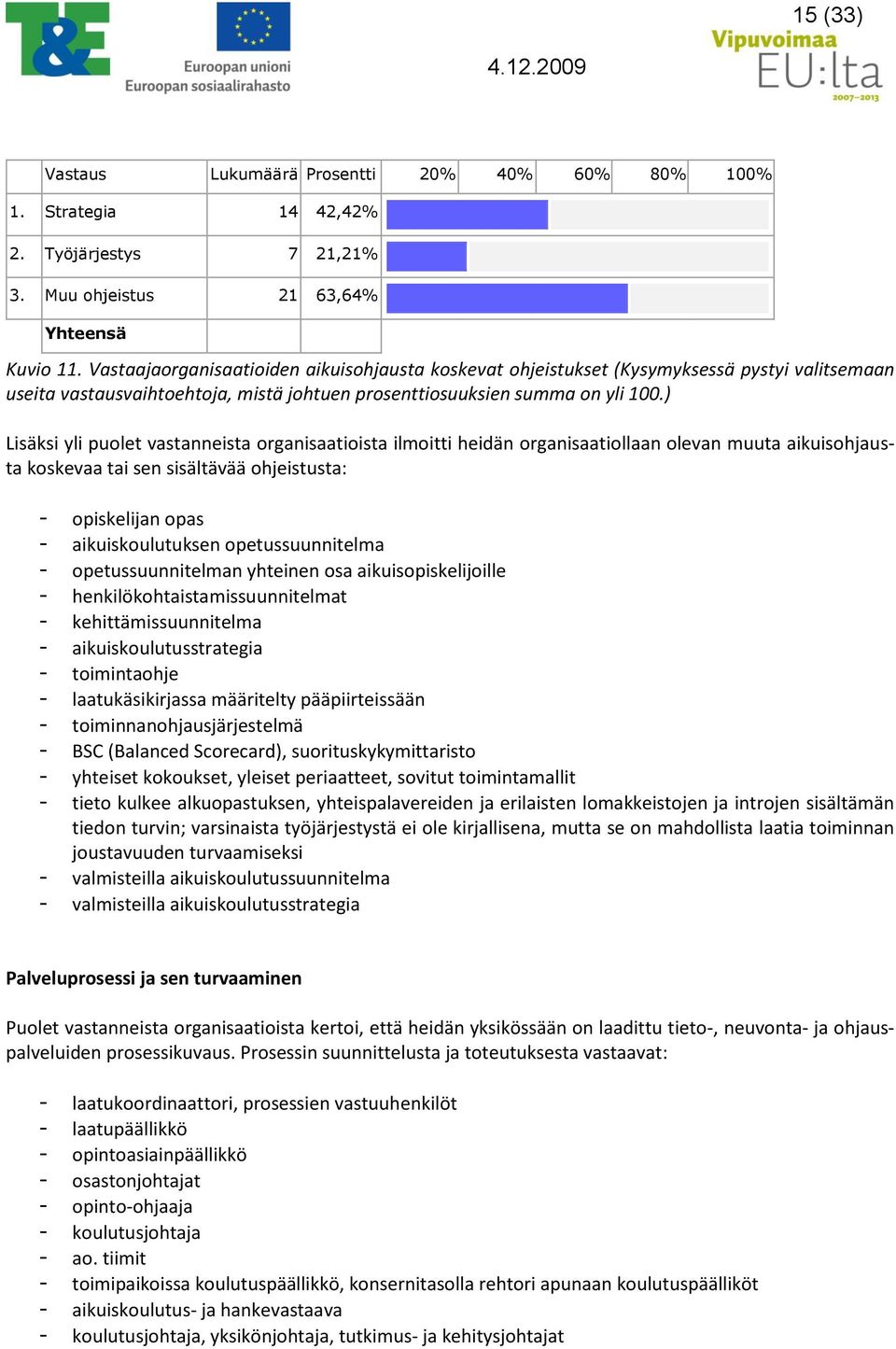 ) Lisäksi yli puolet vastanneista organisaatioista ilmoitti heidän organisaatiollaan olevan muuta aikuisohjausta koskevaa tai sen sisältävää ohjeistusta: - opiskelijan opas - aikuiskoulutuksen