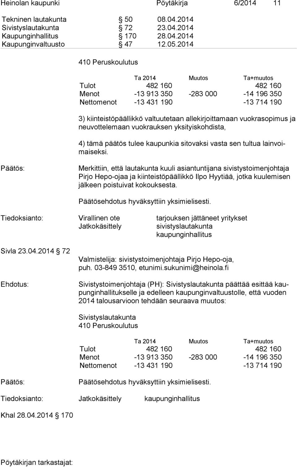 vuokrasopimus ja neu vot te le maan vuokrauksen yksityiskohdista, 4) tämä päätös tulee kaupunkia sitovaksi vasta sen tultua lain voimai sek si.