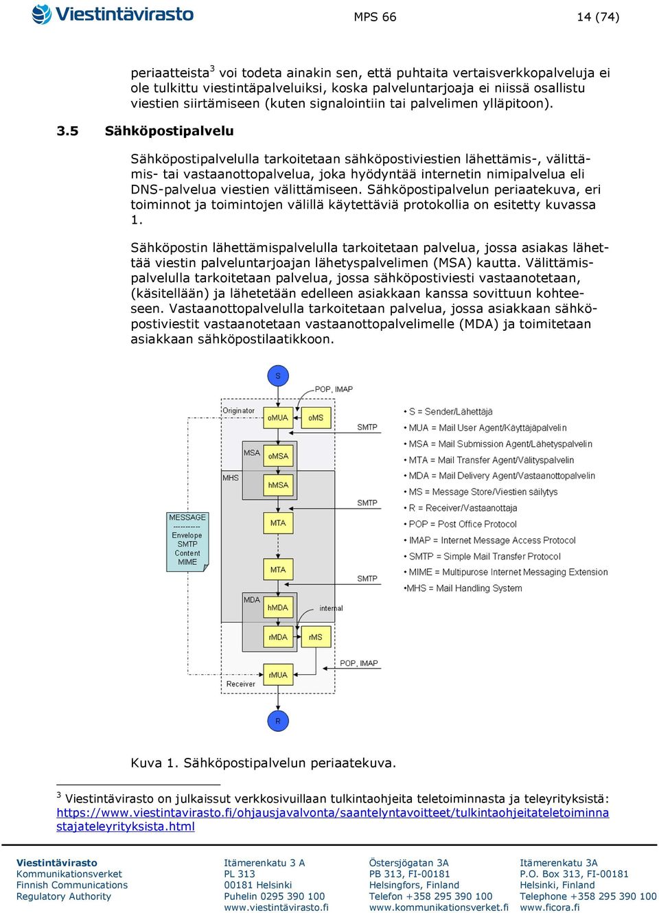 5 Sähköpostipalvelu Sähköpostipalvelulla tarkoitetaan sähköpostiviestien lähettämis-, välittämis- tai vastaanottopalvelua, joka hyödyntää internetin nimipalvelua eli DNS-palvelua viestien