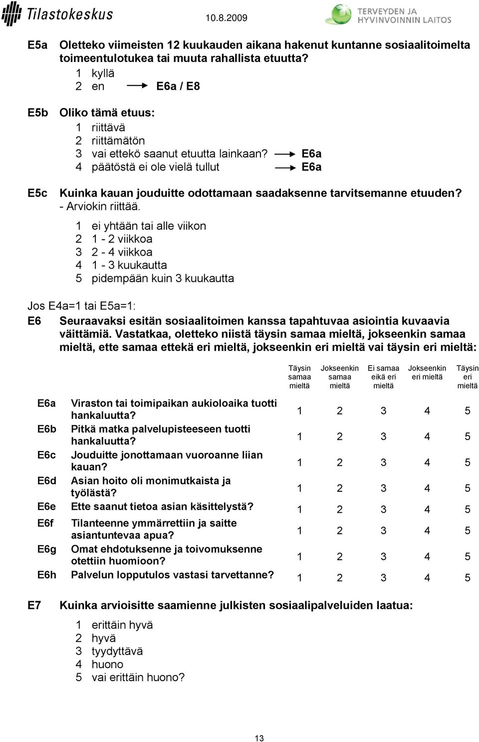 E6a 4 päätöstä ei ole vielä tullut E6a E5c Kuinka kauan jouduitte odottamaan saadaksenne tarvitsemanne etuuden? - Arviokin riittää.