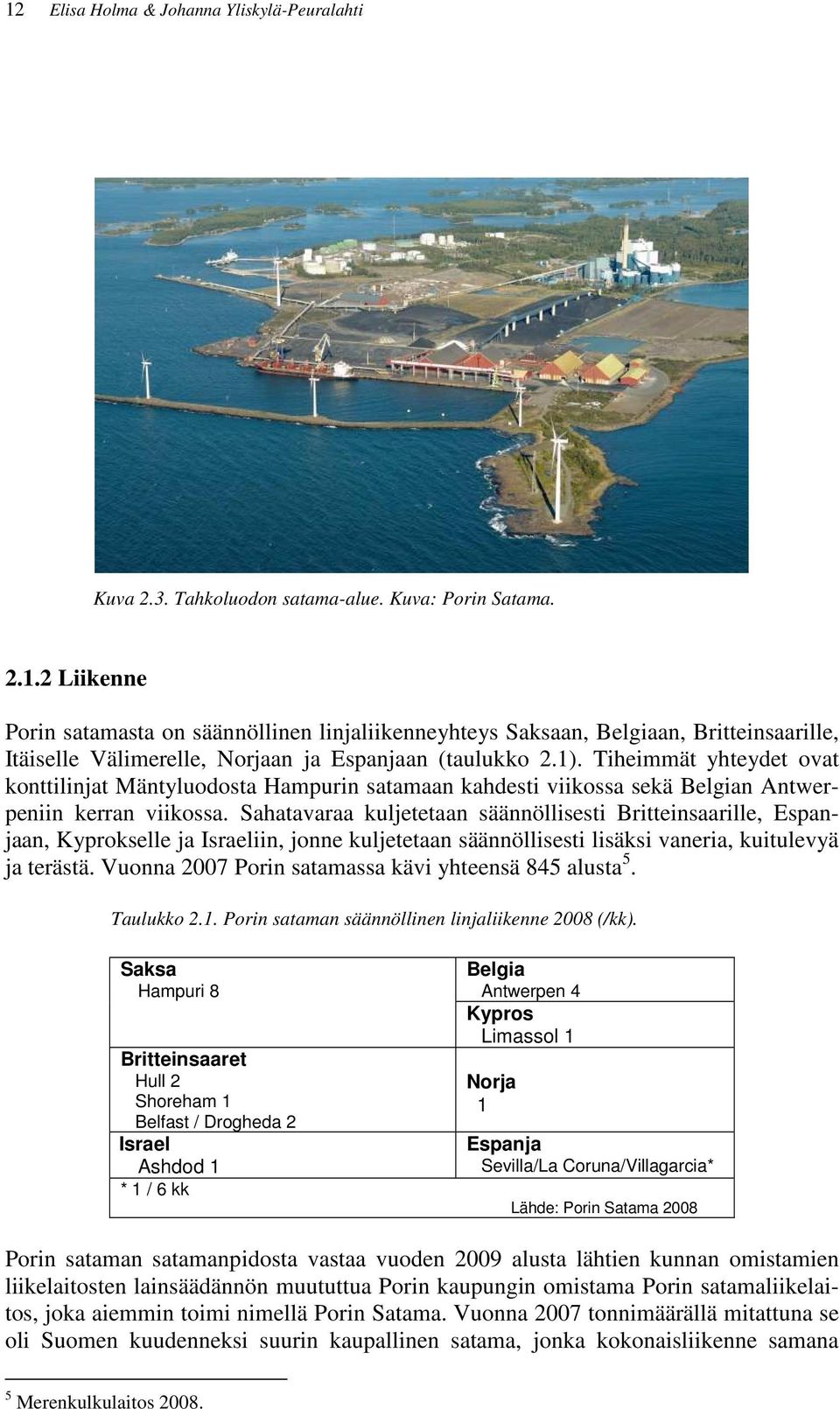 Sahatavaraa kuljetetaan säännöllisesti Britteinsaarille, Espanjaan, Kyprokselle ja Israeliin, jonne kuljetetaan säännöllisesti lisäksi vaneria, kuitulevyä ja terästä.