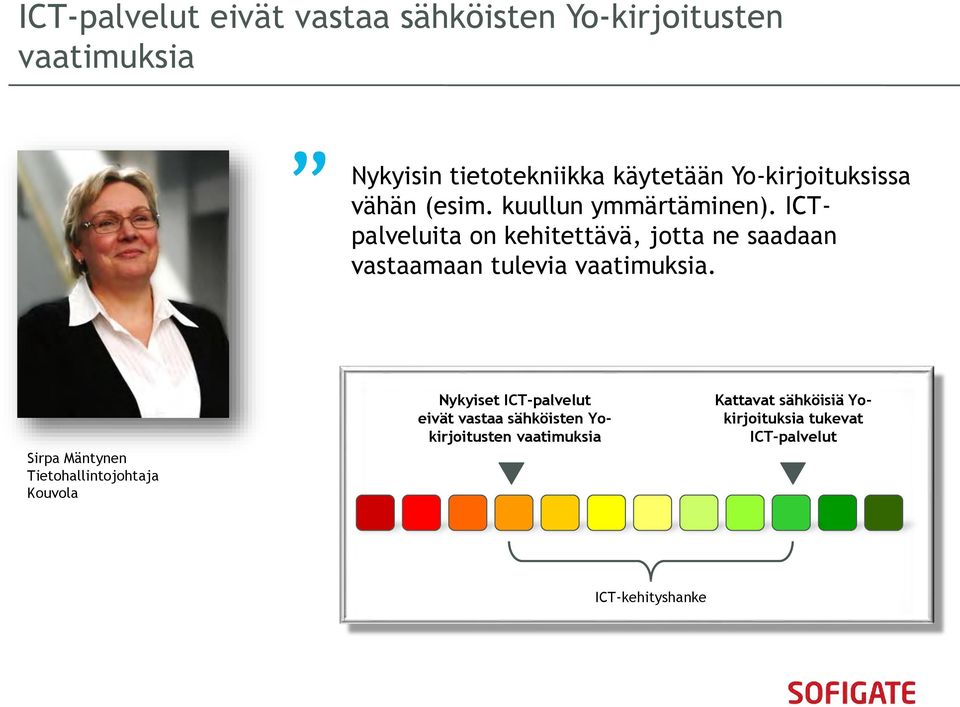 ICTpalveluita on kehitettävä, jotta ne saadaan vastaamaan tulevia vaatimuksia.