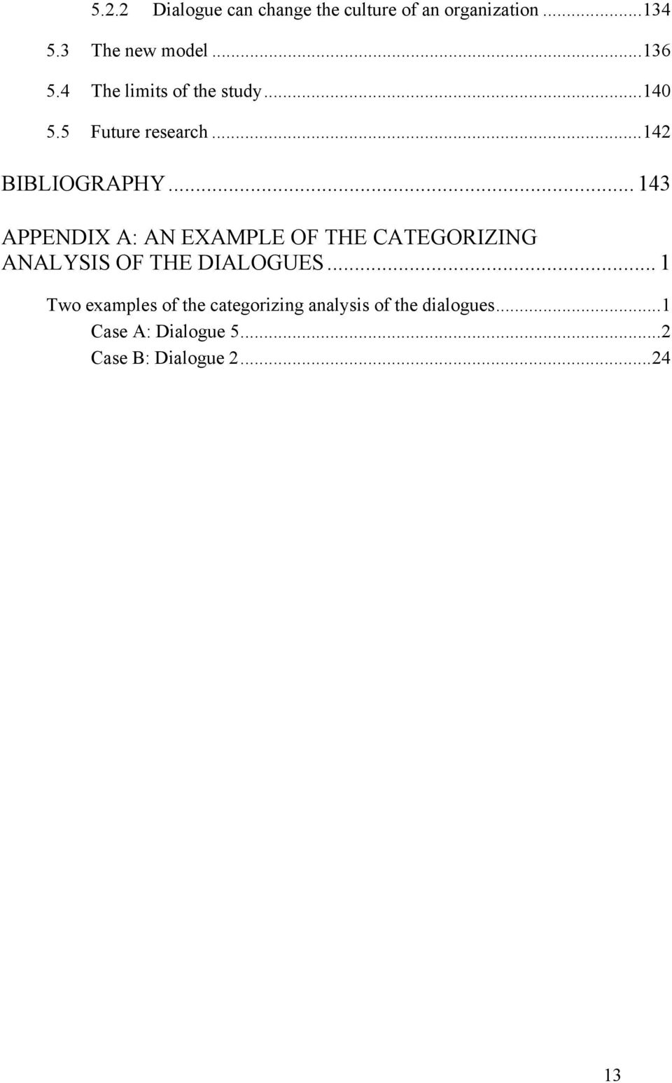 .. 143 APPENDIX A: AN EXAMPLE OF THE CATEGORIZING ANALYSIS OF THE DIALOGUES.