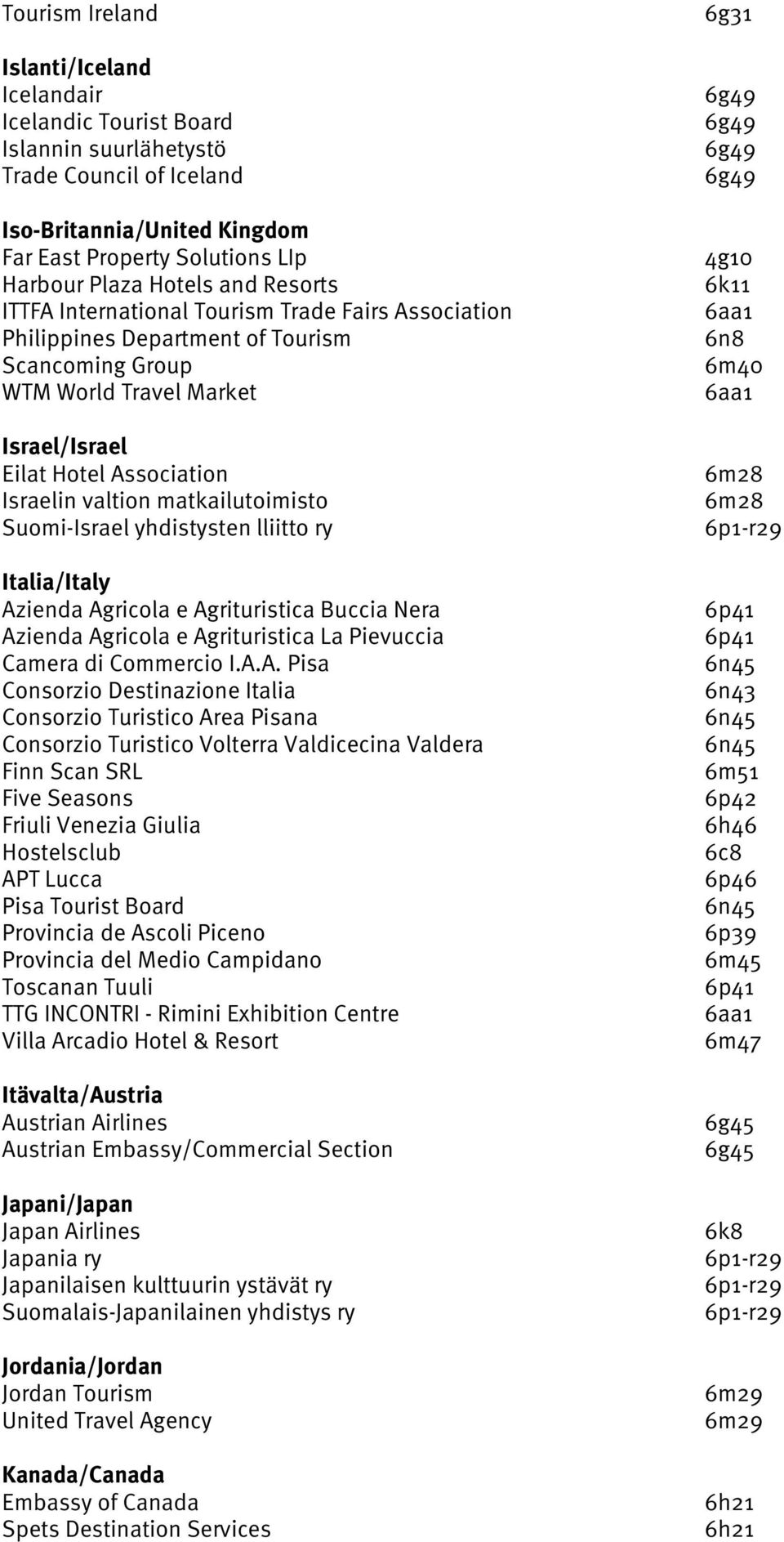 matkailutoimisto Suomi-Israel yhdistysten lliitto ry Italia/Italy Az