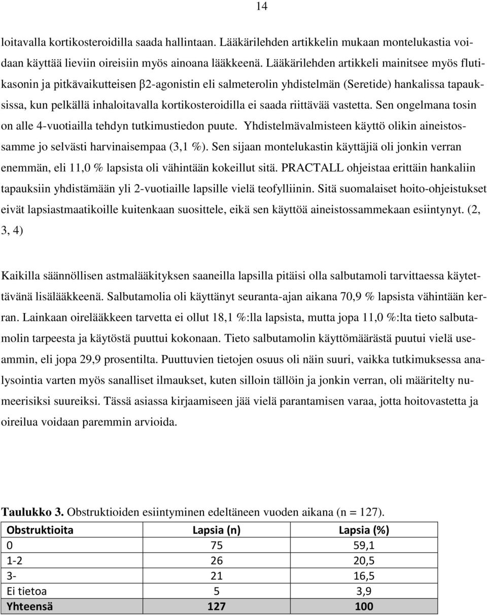 saada riittävää vastetta. Sen ongelmana tosin on alle 4-vuotiailla tehdyn tutkimustiedon puute. Yhdistelmävalmisteen käyttö olikin aineistossamme jo selvästi harvinaisempaa (3,1 %).