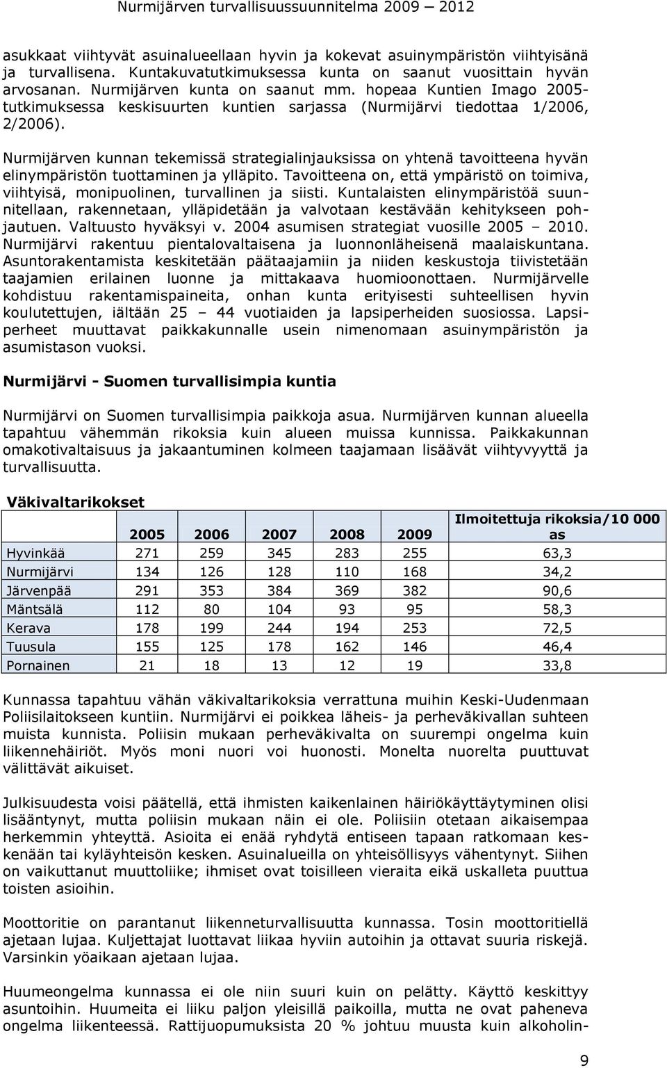 Nurmijärven kunnan tekemissä strategialinjauksissa on yhtenä tavoitteena hyvän elinympäristön tuottaminen ja ylläpito.