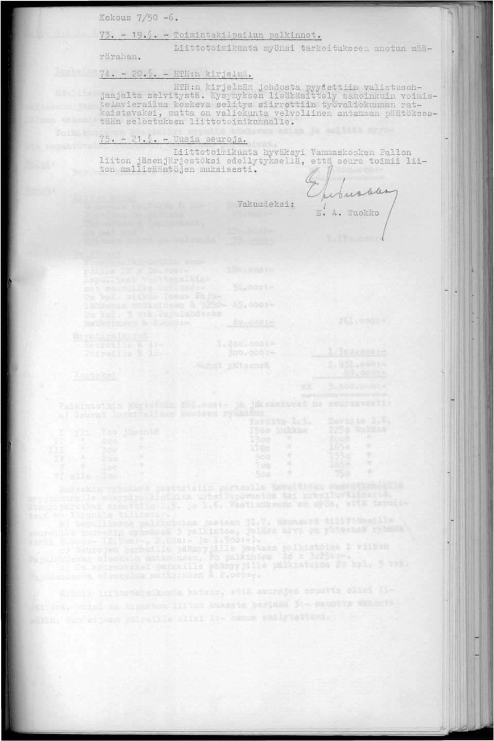 a kod:~e Ta seli tys siirl'etti i r~ ty"valio"lu'l!18,'. I'atcaistavaksi,.nutta 01 valio:cunta velvollinen an~a,~n8.1. :::>J.ät"::Cses tj;'n selof.