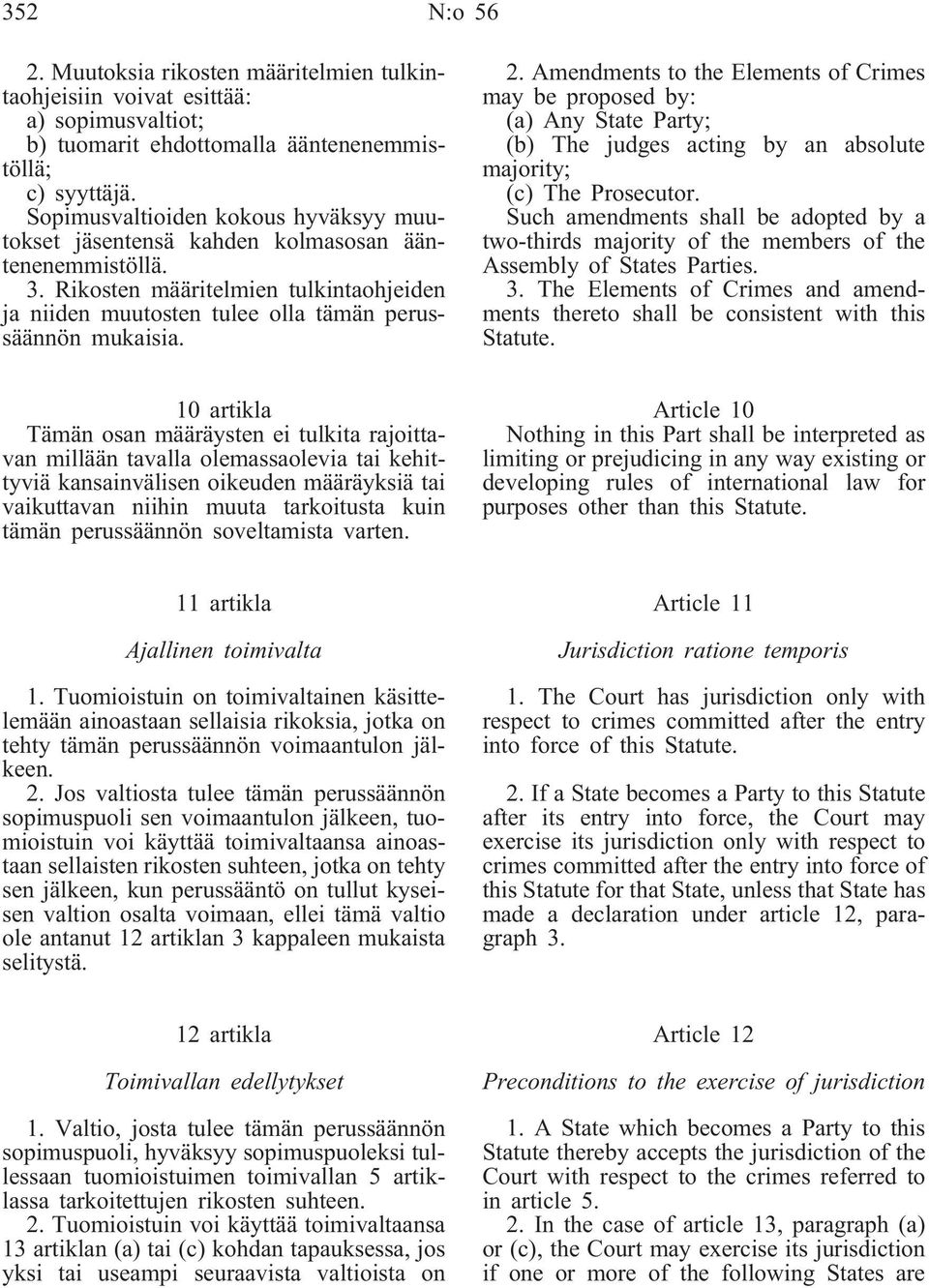 Amendments to the Elements of Crimes may be proposed by: (a) Any State Party; (b) The judges acting by an absolute majority; (c) The Prosecutor.