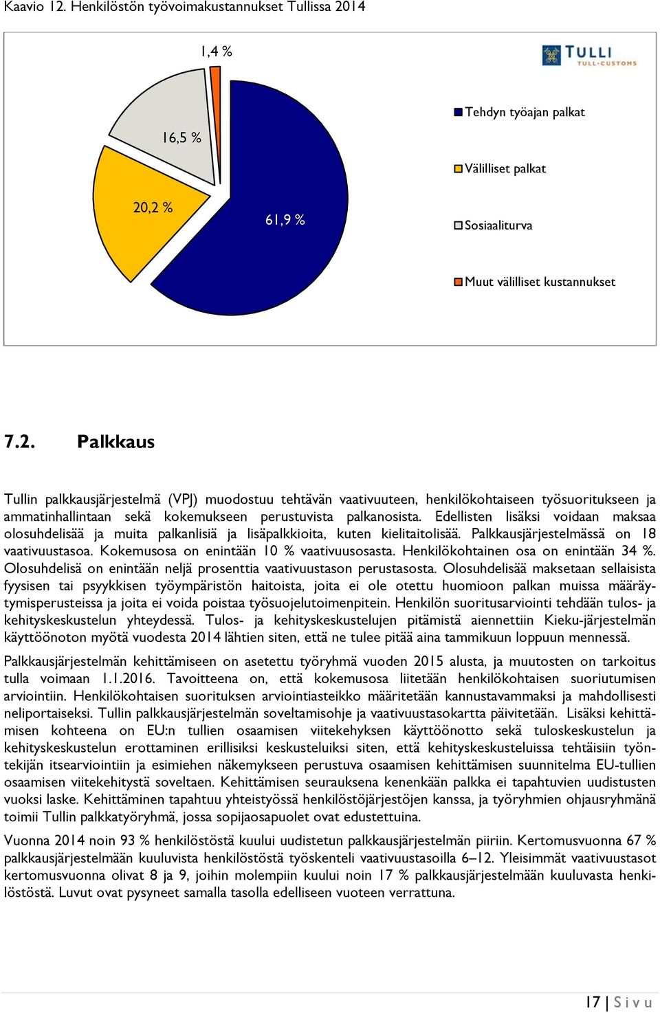 Henkilökohtainen osa on enintään 34 %. Olosuhdelisä on enintään neljä prosenttia vaativuustason perustasosta.