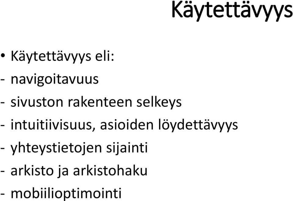 asioiden löydettävyys - yhteystietojen