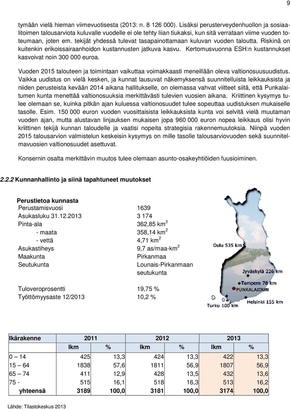 tekijät yhdessä tulevat tasapainottamaan kuluvan vuoden taloutta. Riskinä on kuitenkin erikoissairaanhoidon kustannusten jatkuva kasvu. Kertomusvuonna ESH:n kustannukset kasvoivat noin 300 000 euroa.