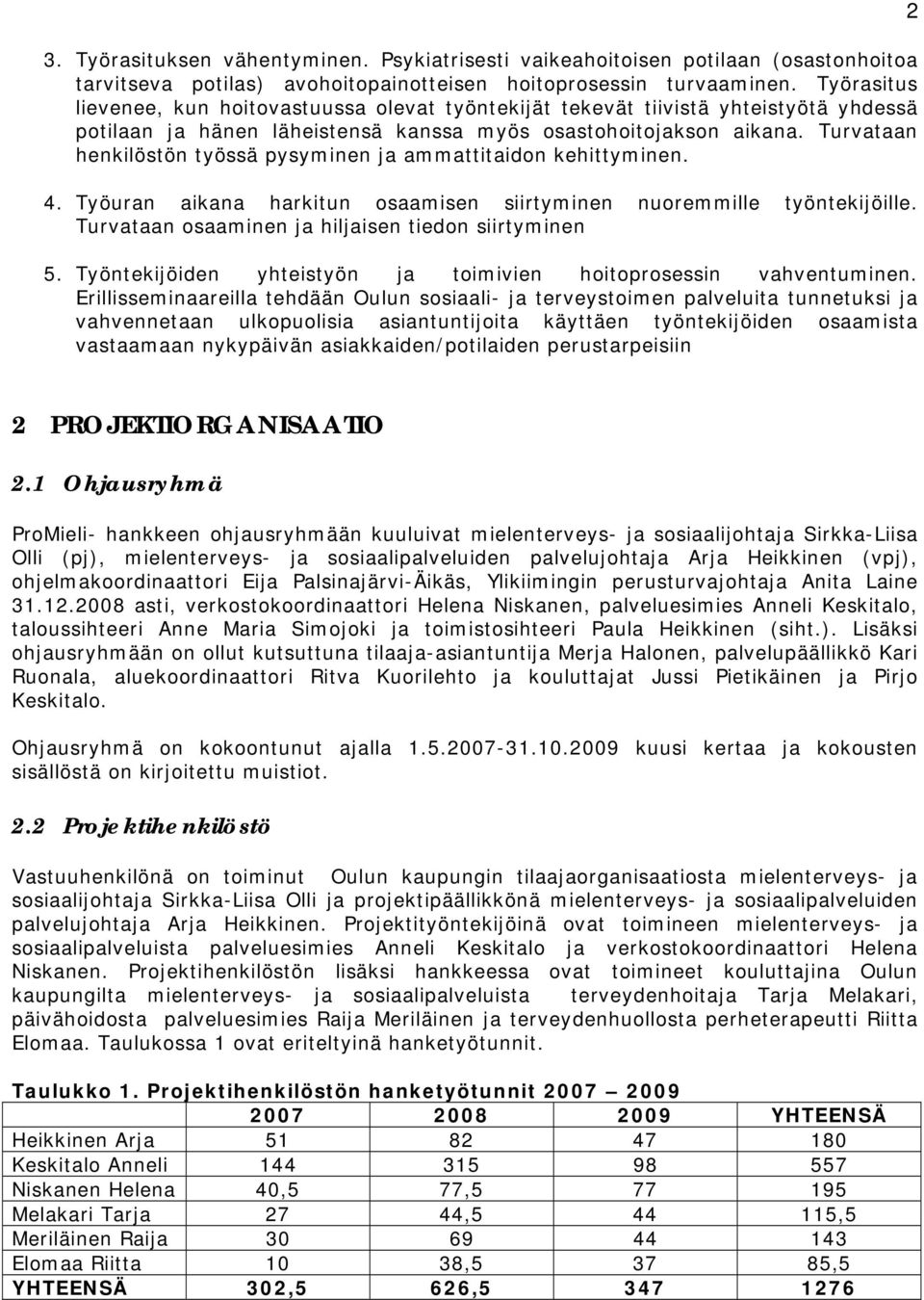 Turvataan henkilöstön työssä pysyminen ja ammattitaidon kehittyminen. 4. Työuran aikana harkitun osaamisen siirtyminen nuoremmille työntekijöille.