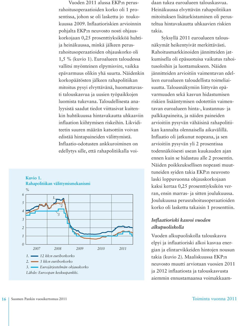 Euroalueen taloudessa vallitsi myönteinen elpymisvire, vaikka epävarmuus olikin yhä suurta.