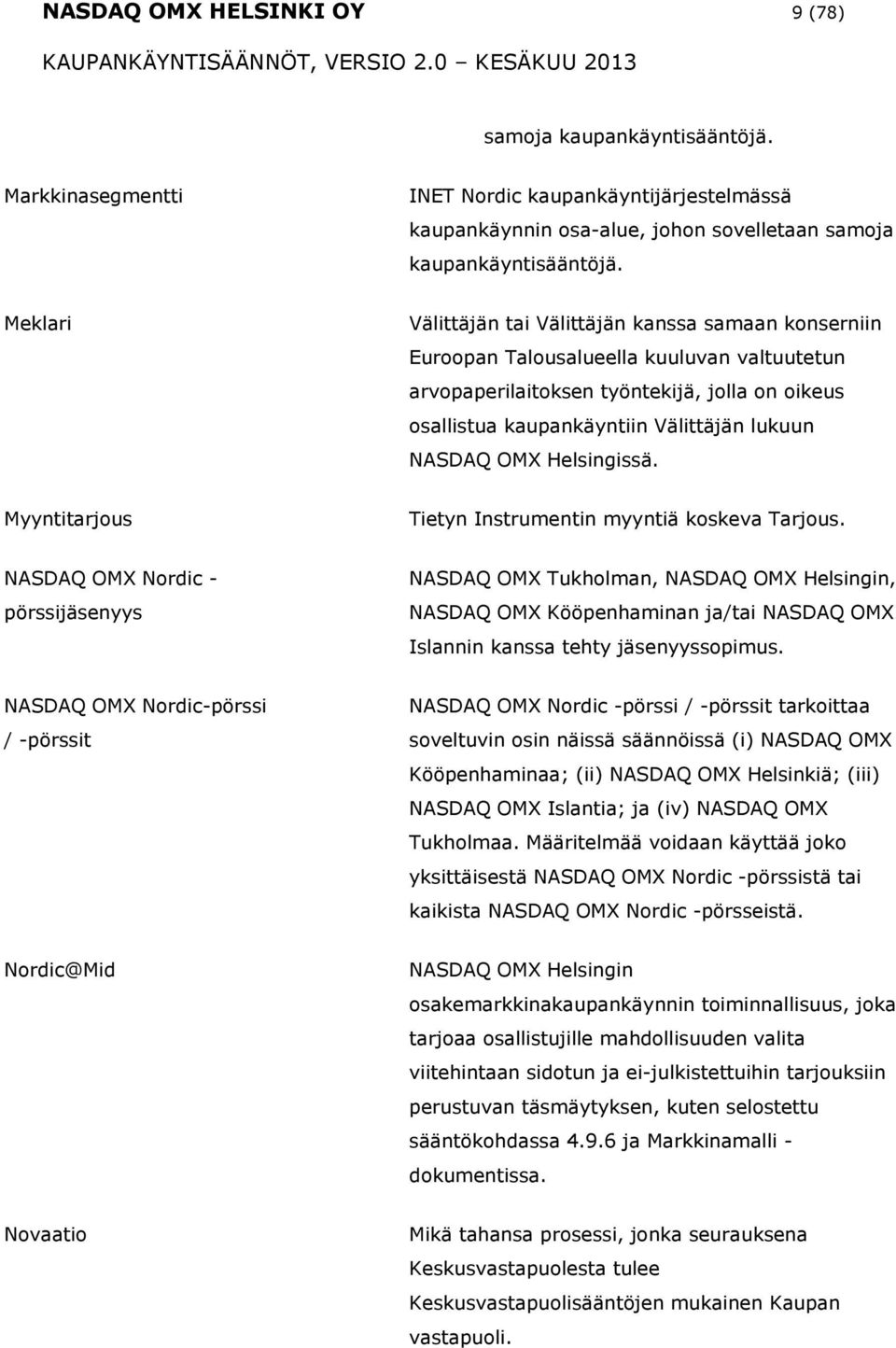 Helsingissä. Myyntitarjus Tietyn Instrumentin myyntiä kskeva Tarjus.