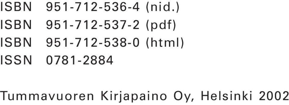 951-712-538-0 (html) ISSN