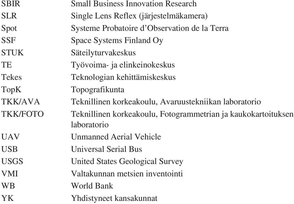 Teknologian kehittämiskeskus Topografikunta Teknillinen korkeakoulu, Avaruustekniikan laboratorio Teknillinen korkeakoulu, Fotogrammetrian ja