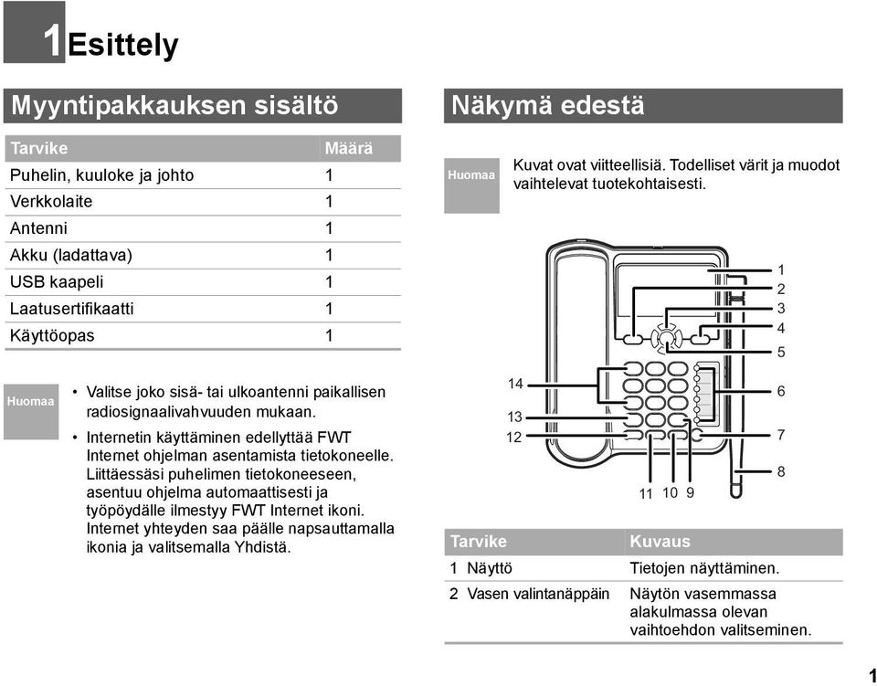 Internetin käyttäminen edellyttää FWT Internet ohjelman asentamista tietokoneelle. Liittäessäsi puhelimen tietokoneeseen, asentuu ohjelma automaattisesti ja työpöydälle ilmestyy FWT Internet ikoni.