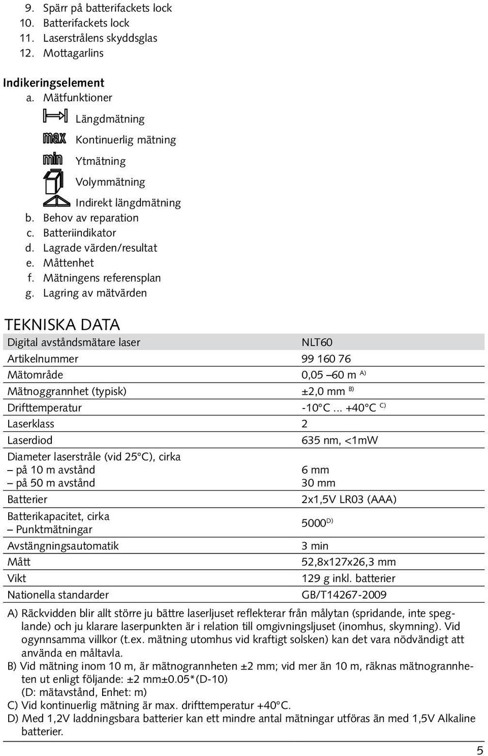 Mätningens referensplan g.