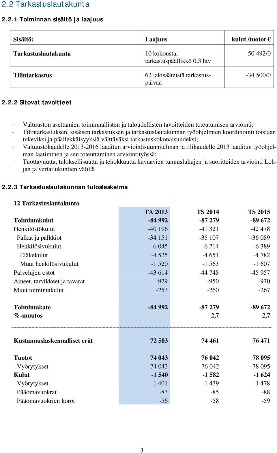 koordinointi toisiaan tukeviksi ja päällekkäisyyksiä välttäväksi tarkastuskokonaisuudeksi; - Valtuustokaudelle 2013-2016 laaditun arviointisuunnitelman ja tilikaudelle 2013 laaditun työohjelman