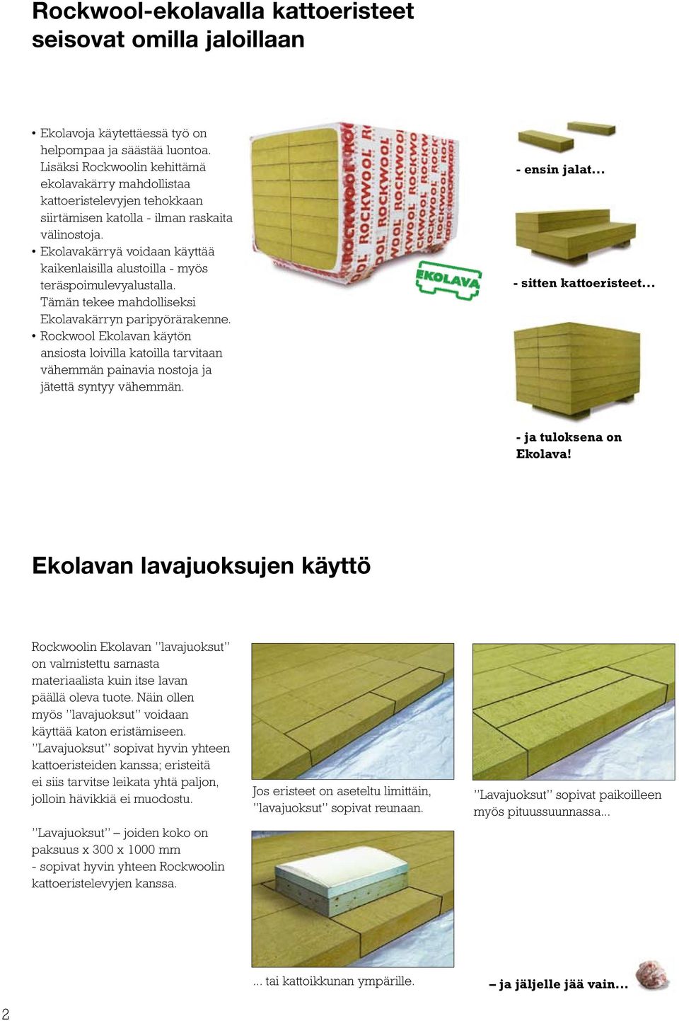 Tämän tekee mholliseksi Ekolvkärryn pripyörärkenne. Rockwool Ekolvn käytön nsiost loivill ktoill trvitn vähemmän pinvi nostoj j jätettä syntyy vähemmän. - ensin jlt... - sitten kttoeristeet.