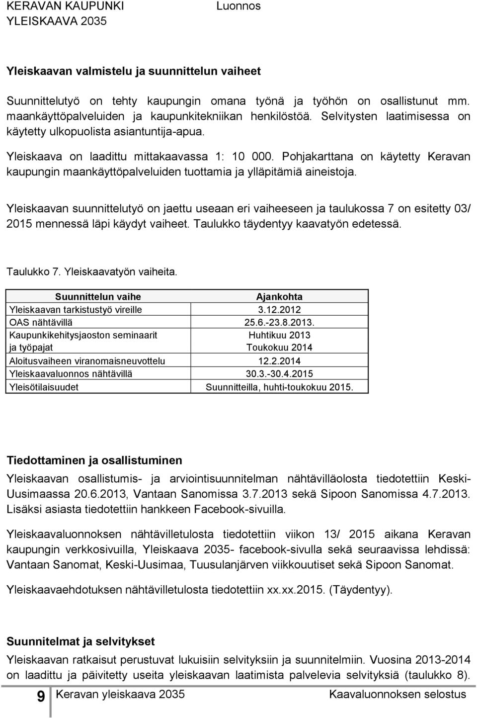 Pohjakarttana on käytetty Keravan kaupungin maankäyttöpalveluiden tuottamia ja ylläpitämiä aineistoja.