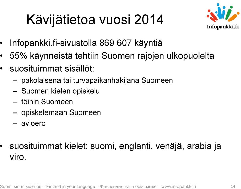 sisällöt: pakolaisena tai turvapaikanhakijana Suomeen Suomen kielen opiskelu töihin Suomeen