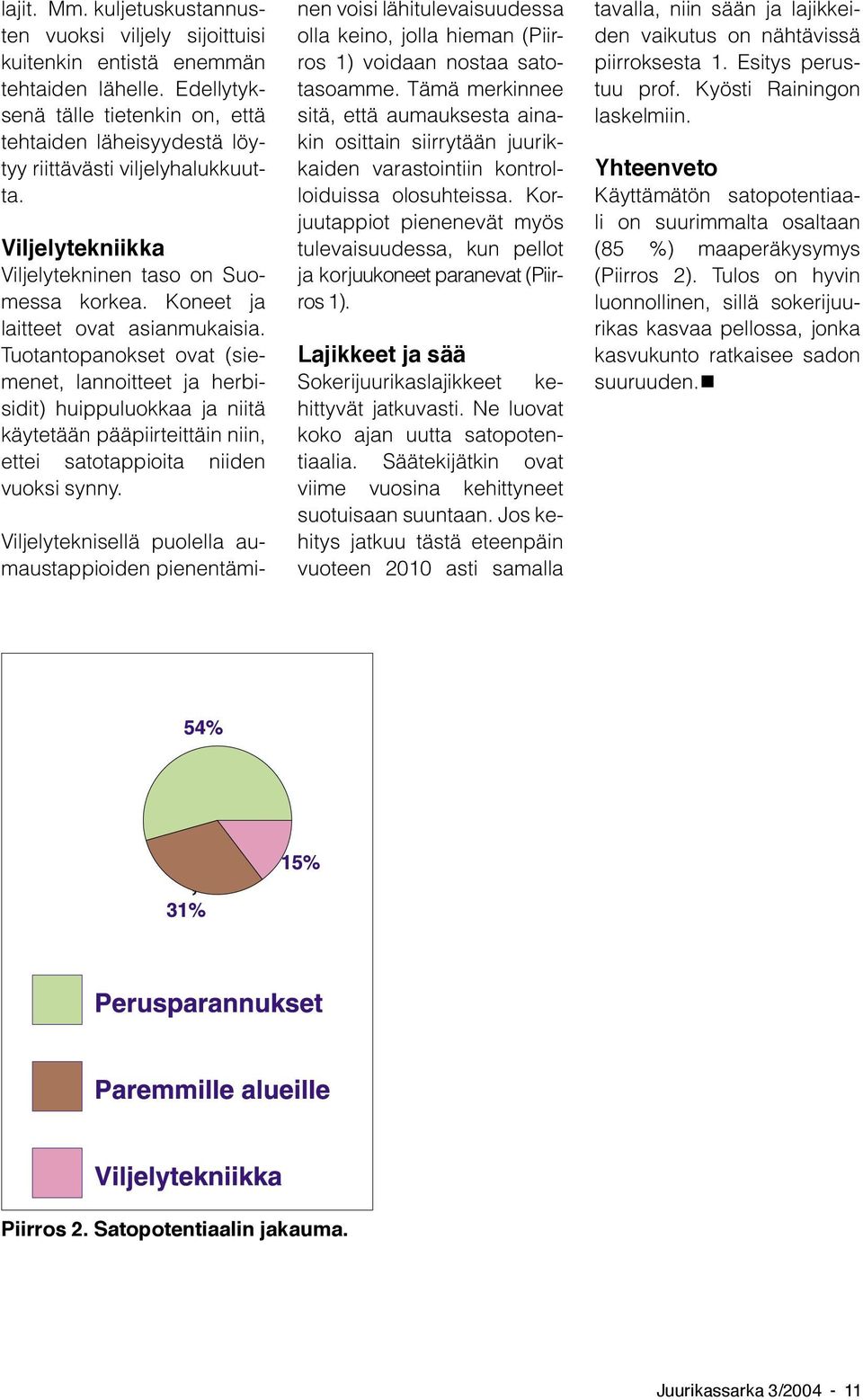 Tuotantopanokset ovat (siemenet, lannoitteet ja herbisidit) huippuluokkaa ja niitä käytetään pääpiirteittäin niin, ettei satotappioita niiden vuoksi synny.