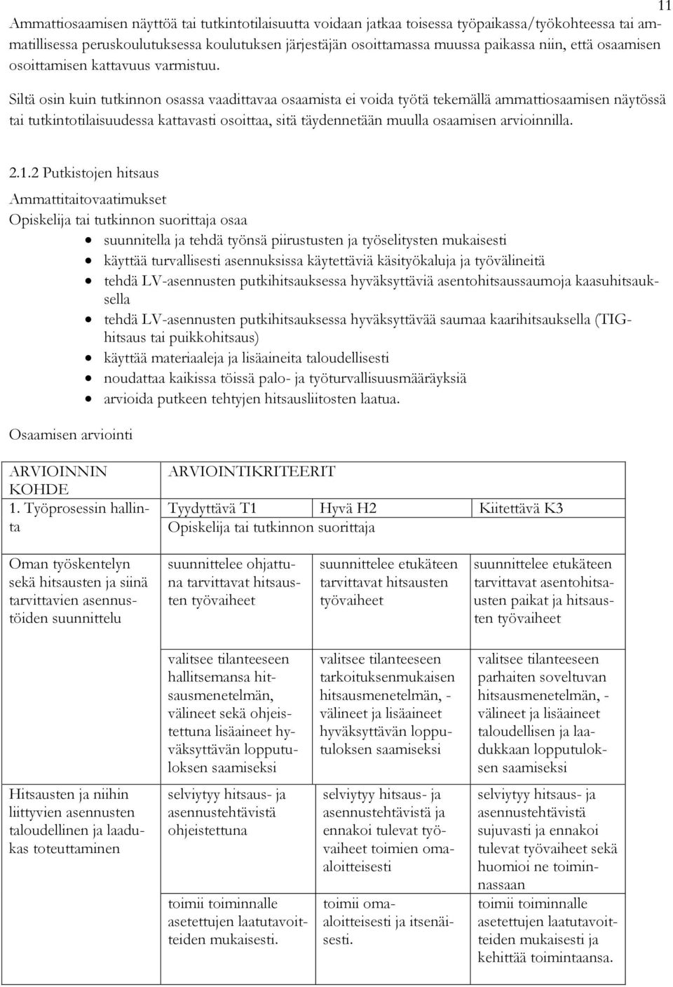 Siltä osin kuin tutkinnon osassa vaadittavaa osaamista ei voida työtä tekemällä ammattiosaamisen näytössä tai tutkintotilaisuudessa kattavasti osoittaa, sitä täydennetään muulla osaamisen