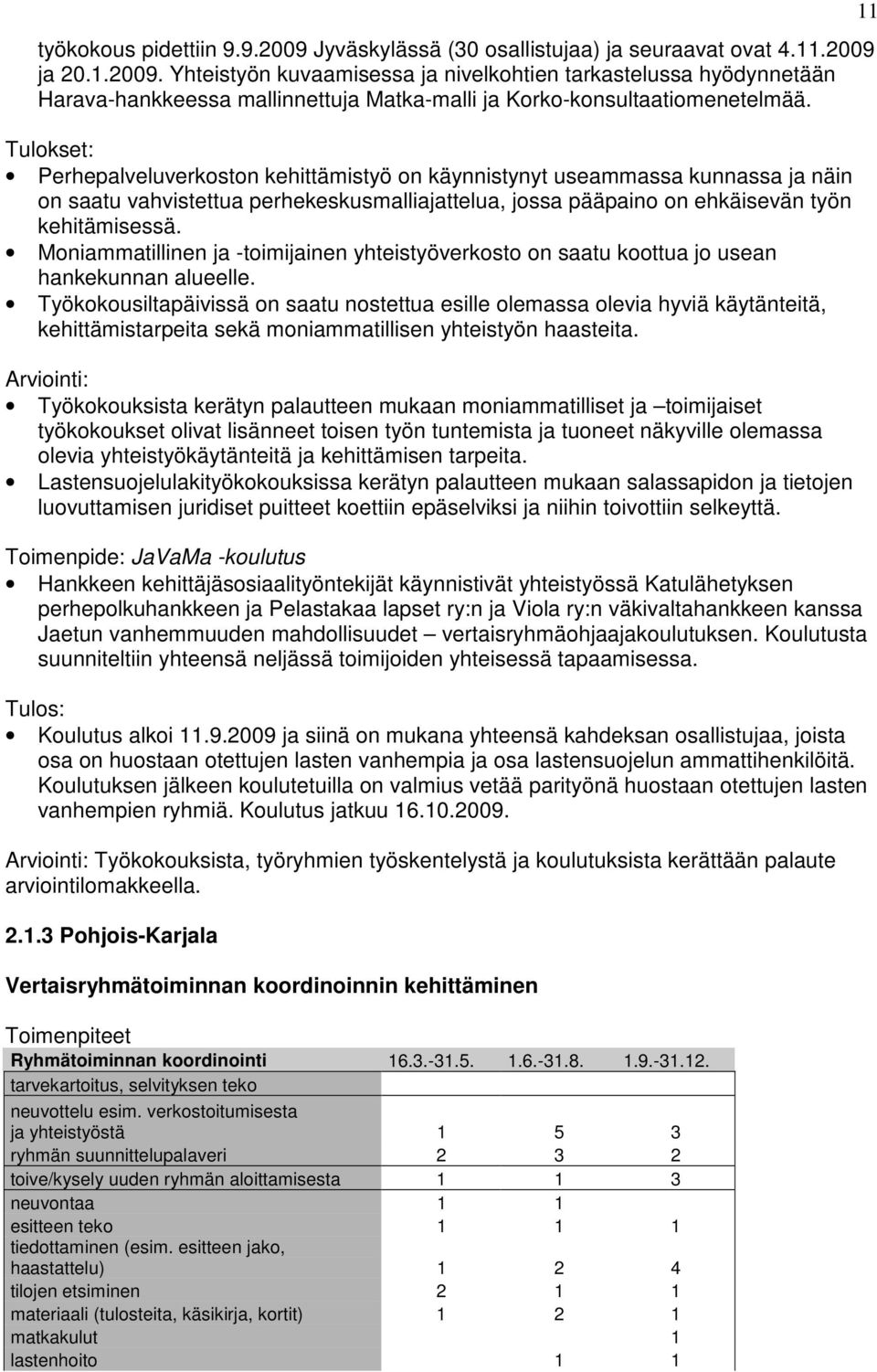 Moniammatillinen ja -toimijainen yhteistyöverkosto on saatu koottua jo usean hankekunnan alueelle.