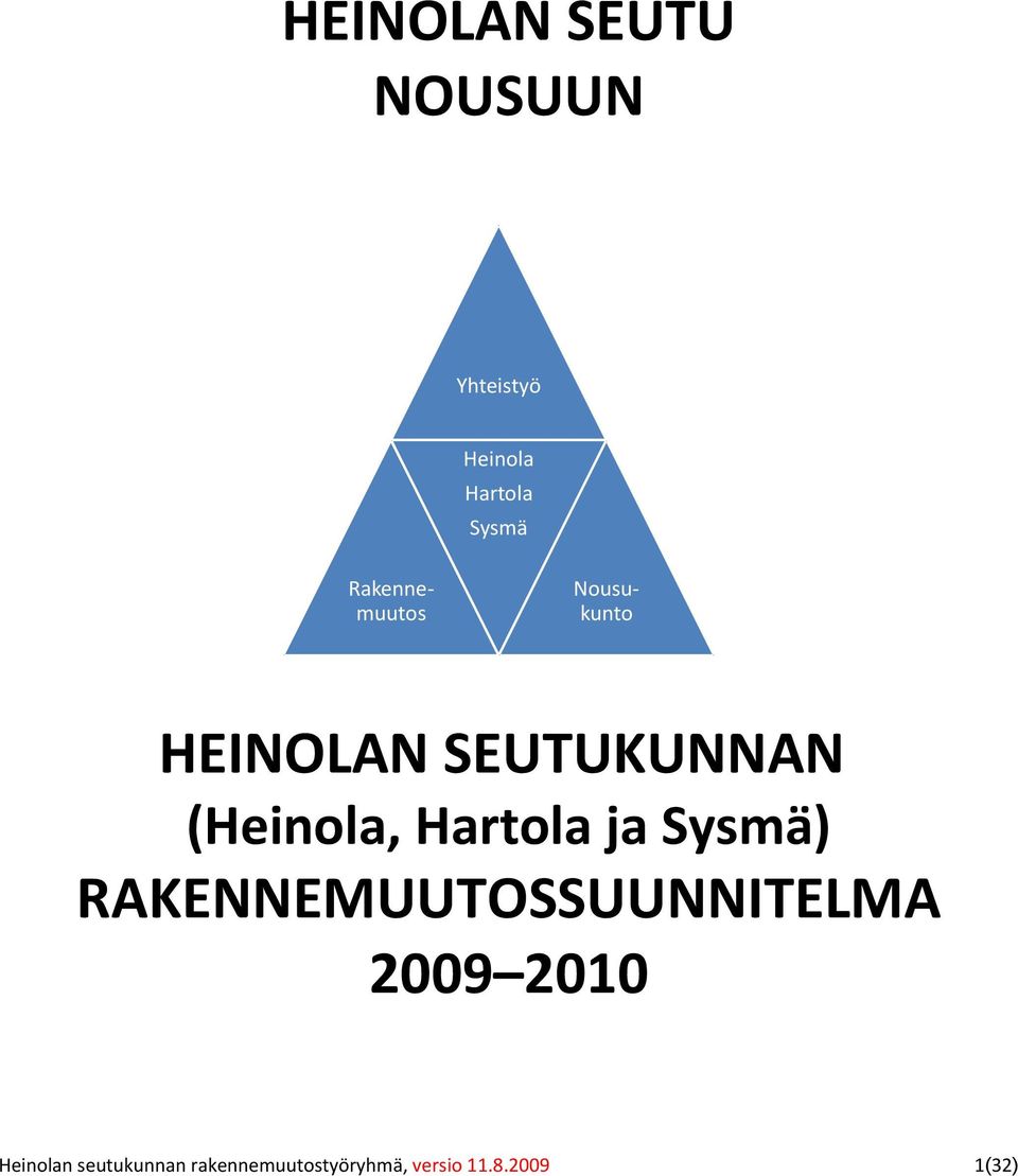 Hartola ja Sysmä) RAKENNEMUUTOSSUUNNITELMA 2009 2010