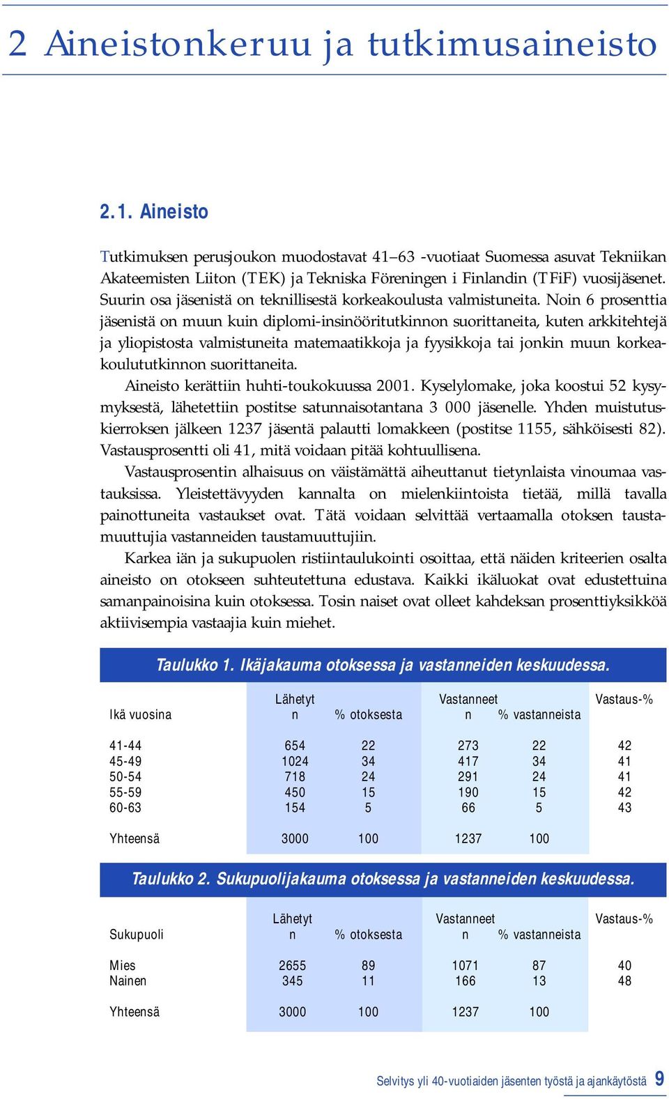 Suurin osa jäsenistä on teknillisestä korkeakoulusta valmistuneita.