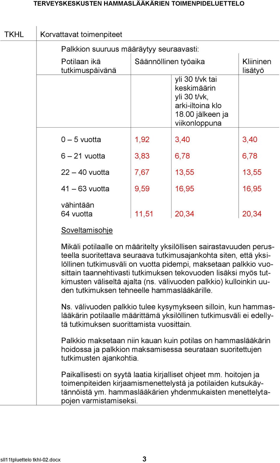 Soveltamisohje Mikäli potilaalle on määritelty yksilöllisen sairastavuuden perusteella suoritettava seuraava tutkimusajankohta siten, että yksilöllinen tutkimusväli on vuotta pidempi, maksetaan