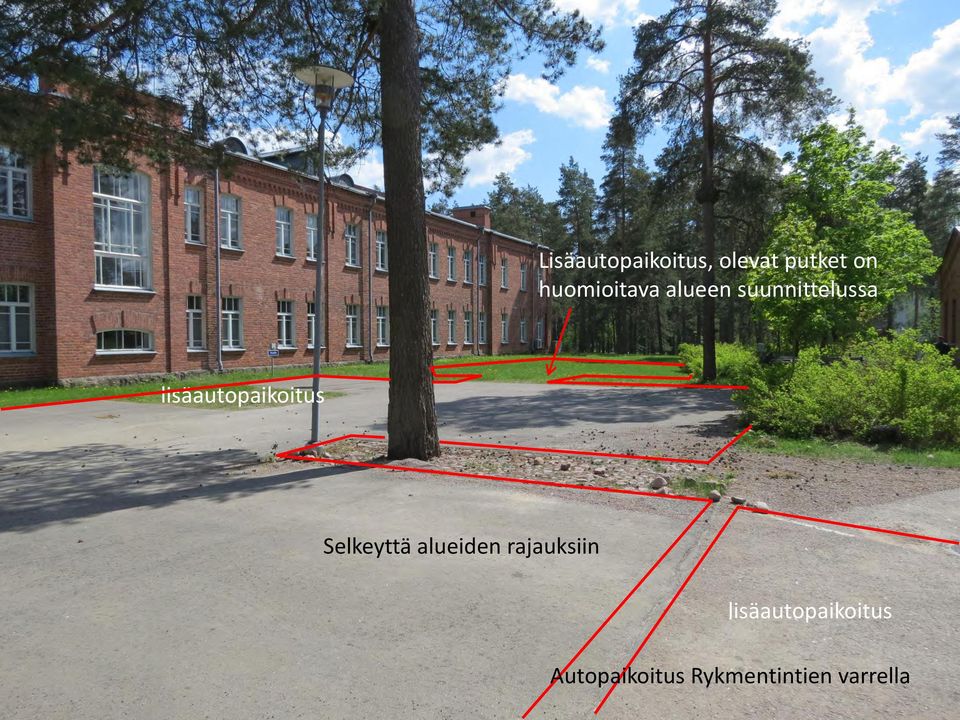 lisäautopaikoitus Selkeyttä alueiden