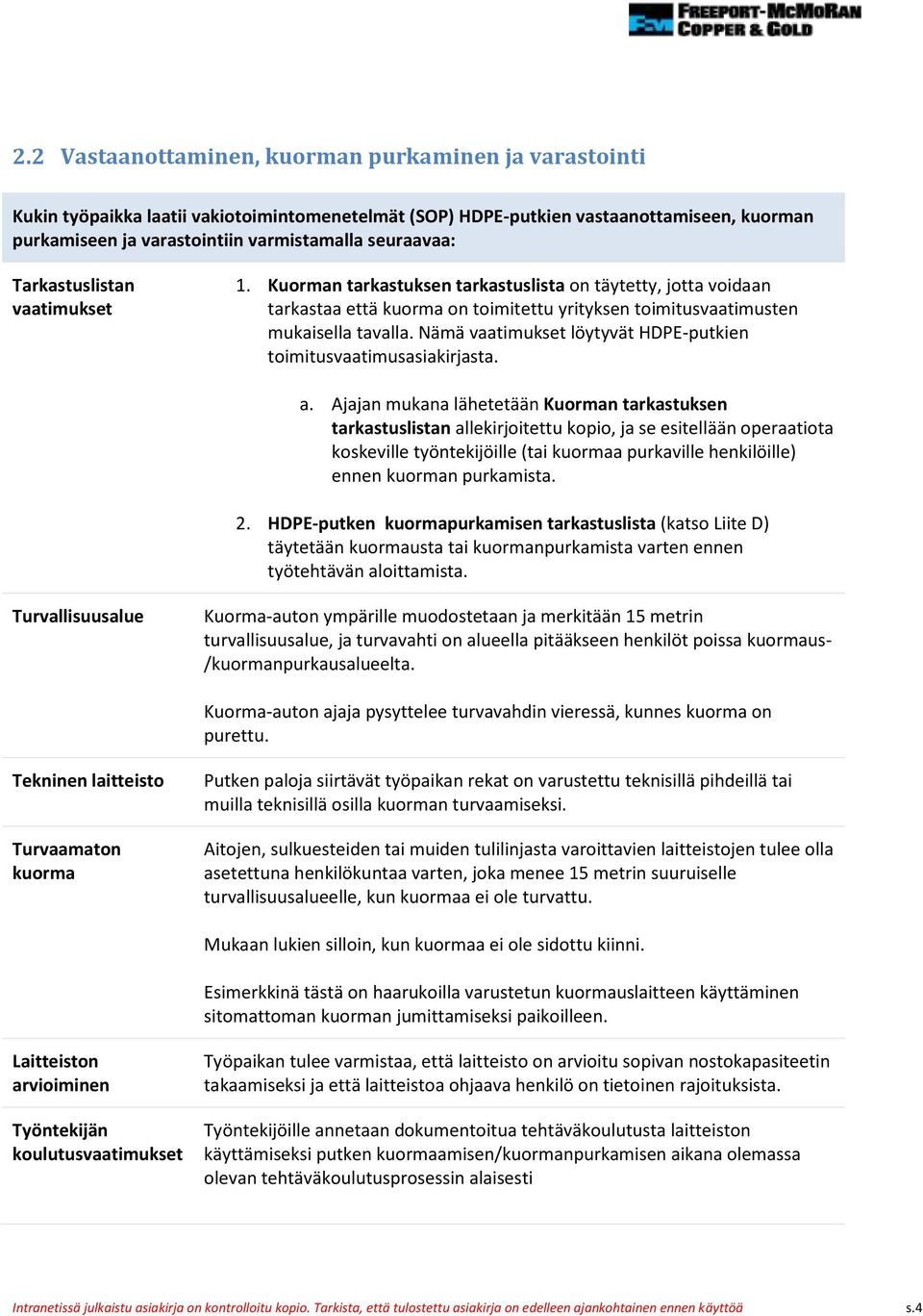 Nämä vaatimukset löytyvät HDPE-putkien toimitusvaatimusasiakirjasta. a.