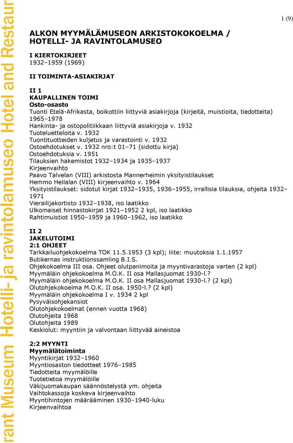 1932 Ostoehdotukset v. 1932 nro:t 01 71 (sidottu kirja) Ostoehdotuksia v.