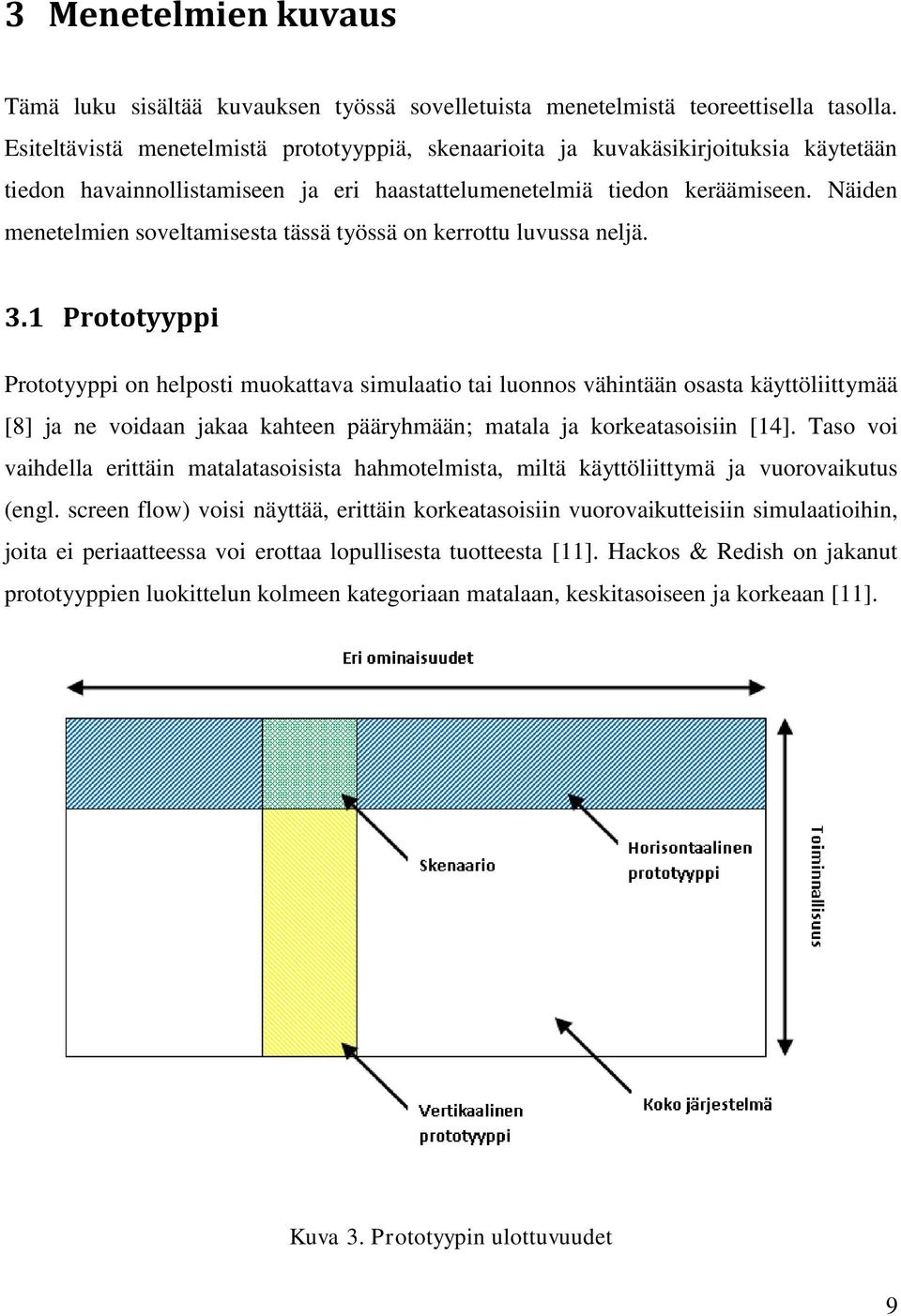 Näiden menetelmien soveltamisesta tässä työssä on kerrottu luvussa neljä. 3.