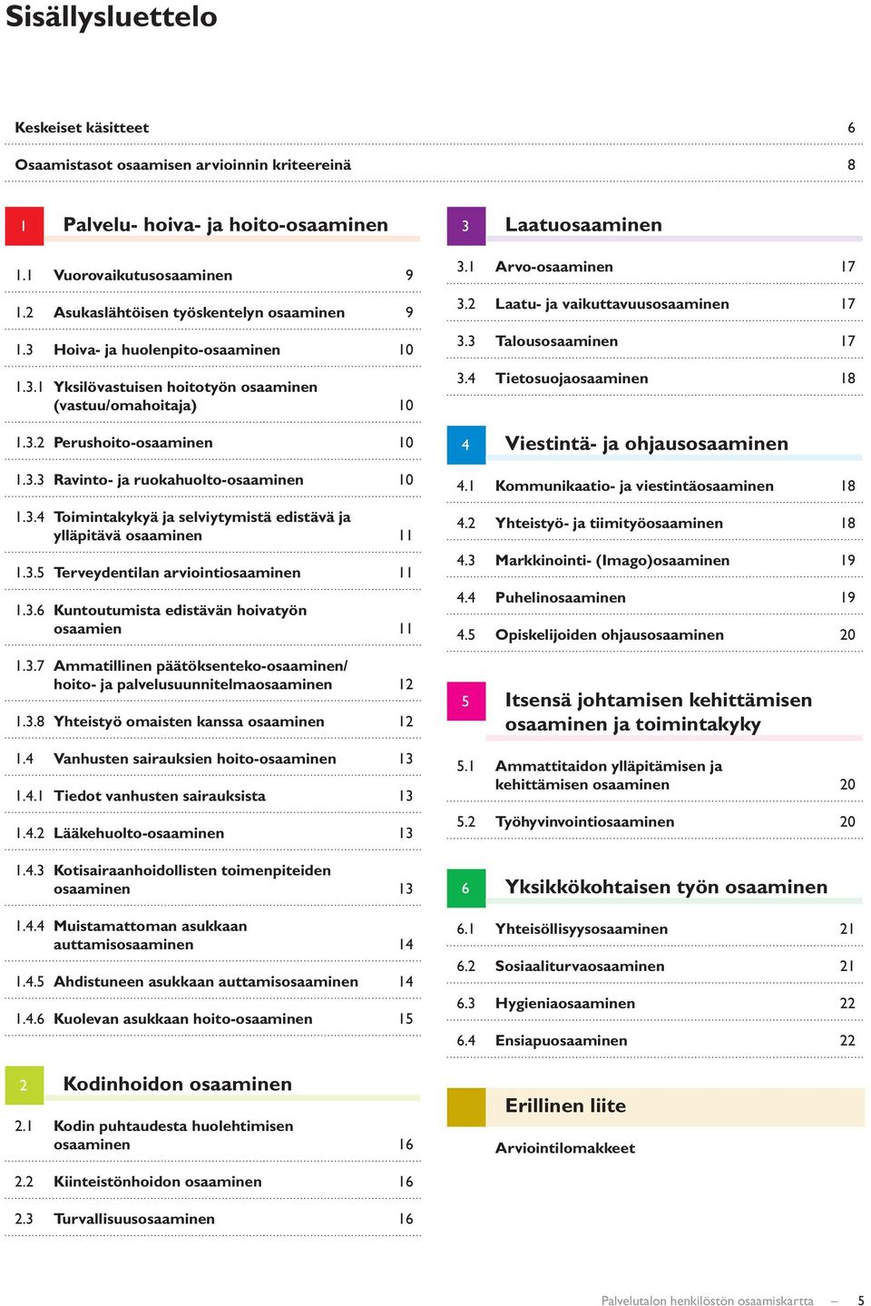 3.5 Terveydentilan arviointiosaaminen 11 1.3.6 Kuntoutumista edistävän hoivatyön osaamien 11 1.3.7 Ammatillinen päätöksenteko-osaaminen/ hoito- ja palvelusuunnitelmaosaaminen 1 1.3.8 Yhteistyö omaisten kanssa osaaminen 1 1.