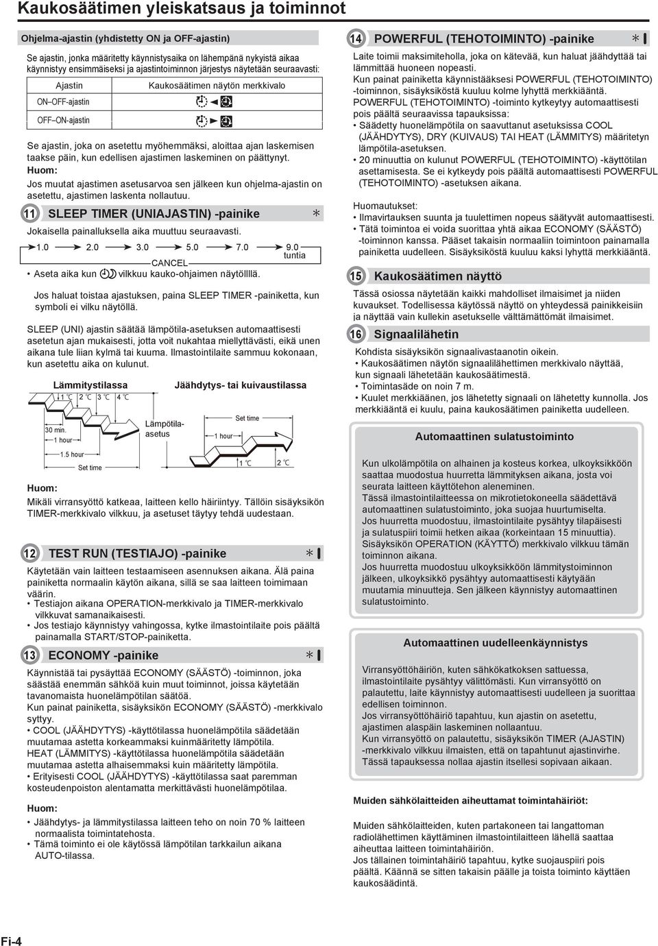 Jos muutt jstimen setusrvo sen jälkeen kun ohjelm-jstin on setettu, jstimen lskent nollutuu. SLEEP TIMER (UNIAJASTIN) -pinike Jokisell pinlluksell ik muuttuu seurvsti..0.0.0.0 7.0 9.