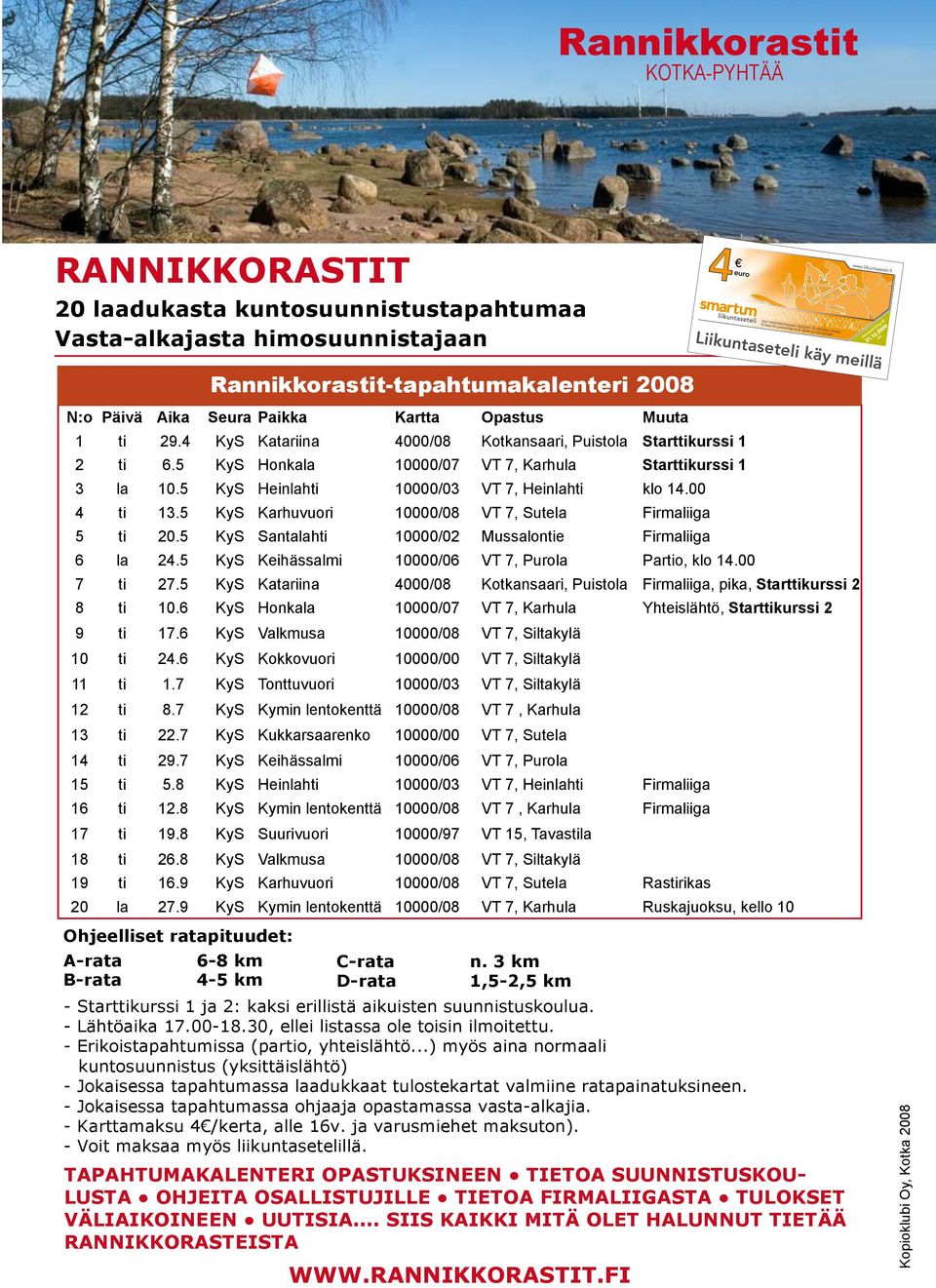 5 KyS Heinlahti 10000/03 VT 7, Heinlahti klo 14.00 4 ti 13.5 KyS Karhuvuori 10000/08 VT 7, Sutela Firmaliiga 5 ti 20.5 KyS Santalahti 10000/02 Mussalontie Firmaliiga 6 la 24.