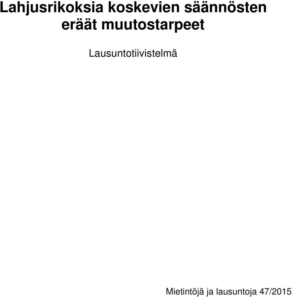 muutostarpeet