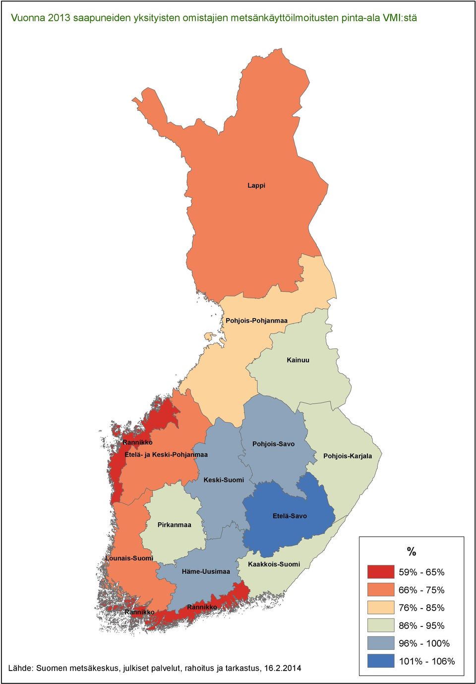 VMI:stä Etelä- ja Keski-Pohjanmaa % 59% -