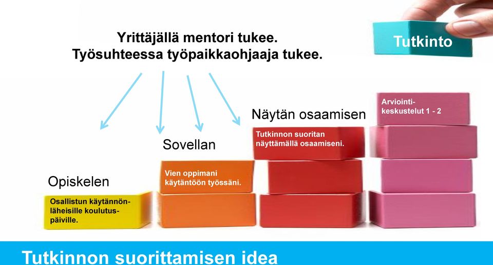 suoritan näyttämällä osaamiseni.