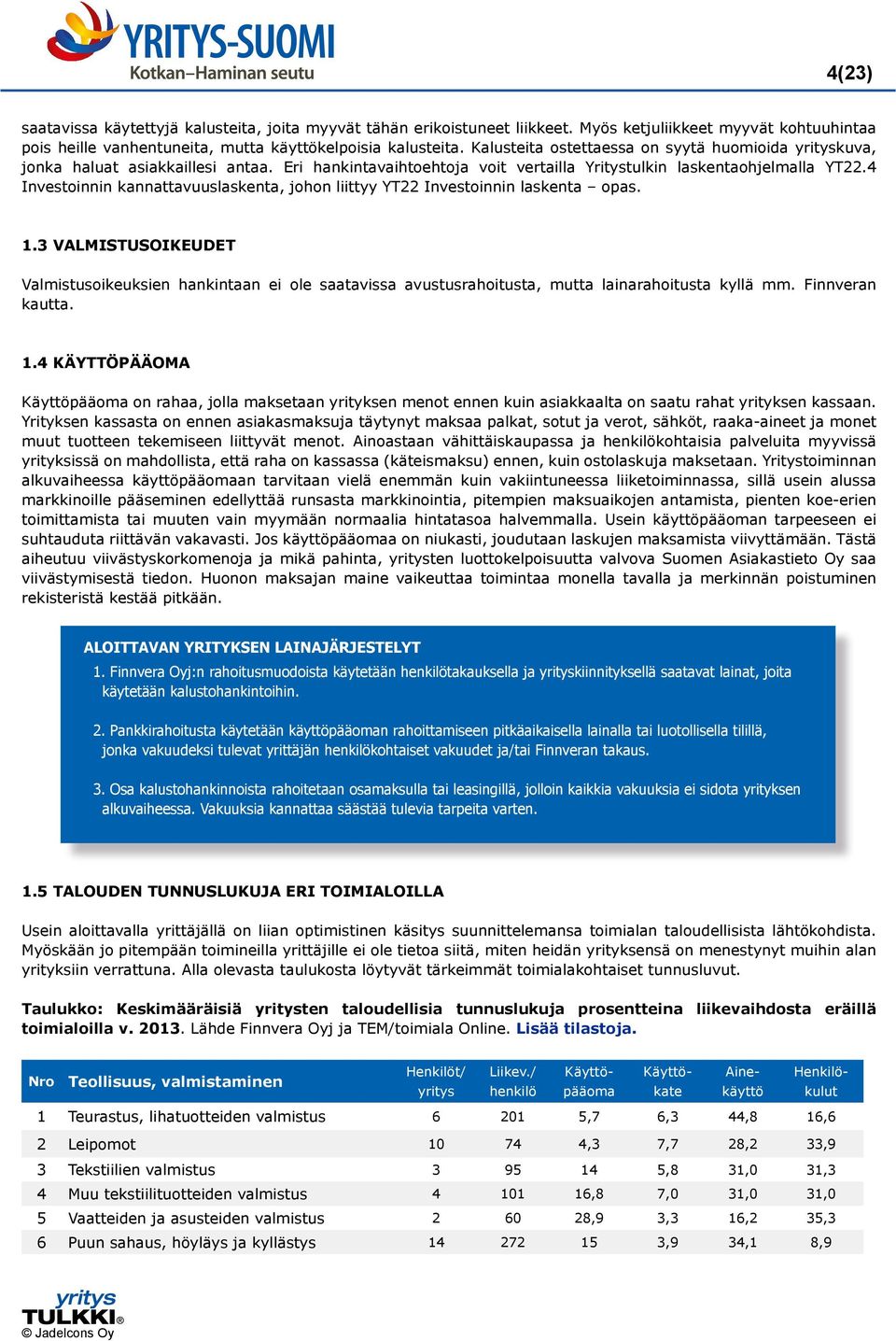 4 Investoinnin kannattavuuslaskenta, johon liittyy YT22 Investoinnin laskenta opas. 1.