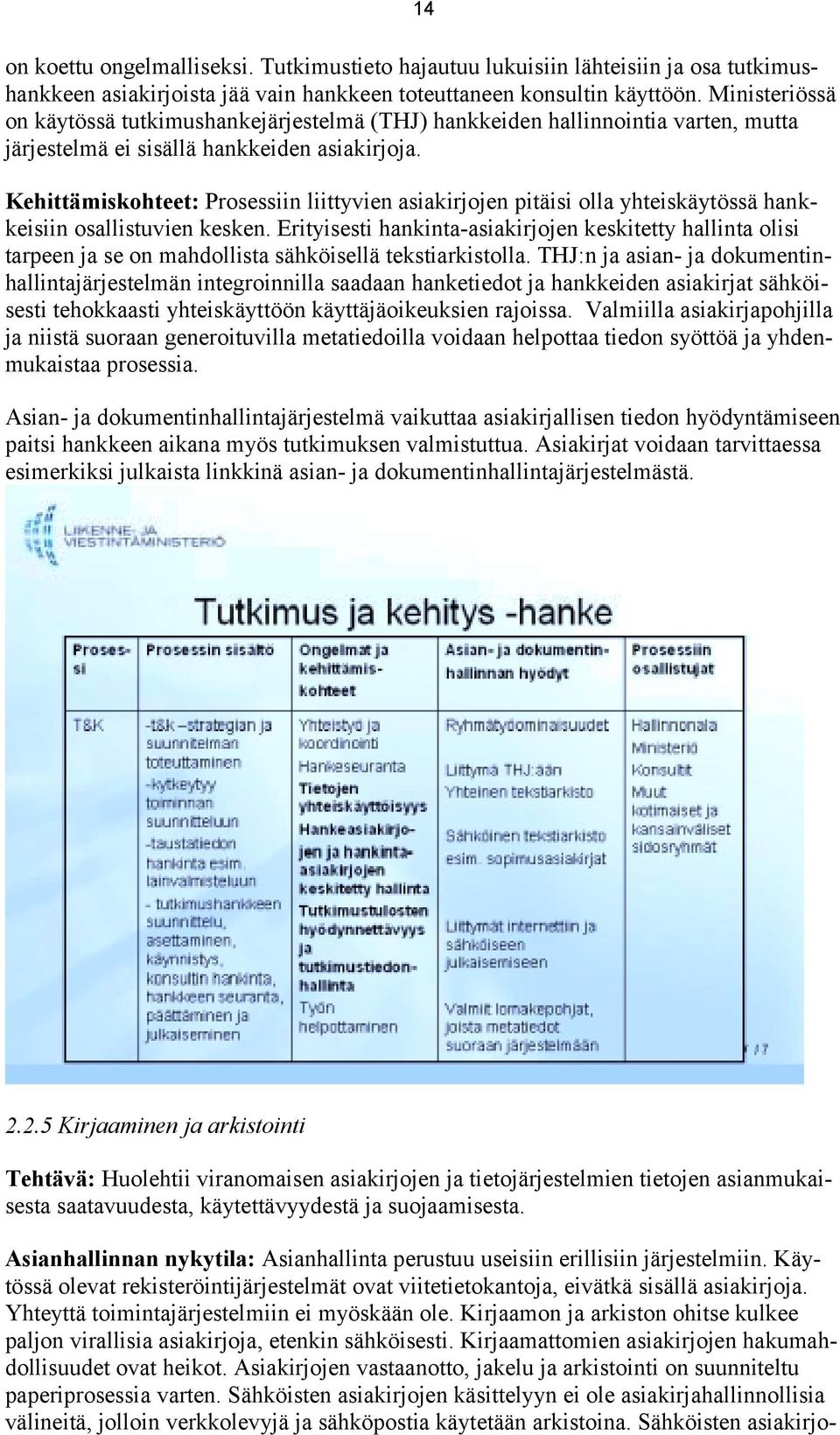 Kehittämiskohteet: Prosessiin liittyvien asiakirjojen pitäisi olla yhteiskäytössä hankkeisiin osallistuvien kesken.